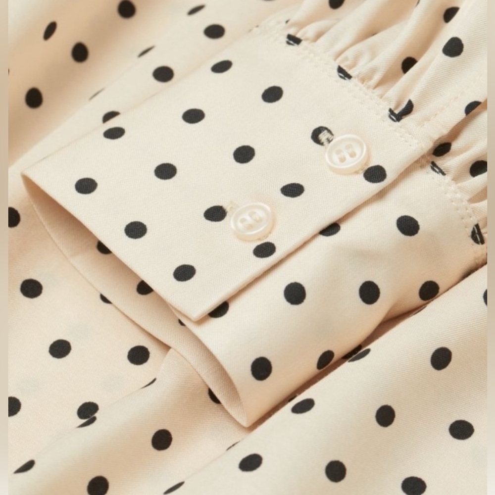 H&M Polka Dot Long Sleeve Shirt Dress - Picture 2 of 5
